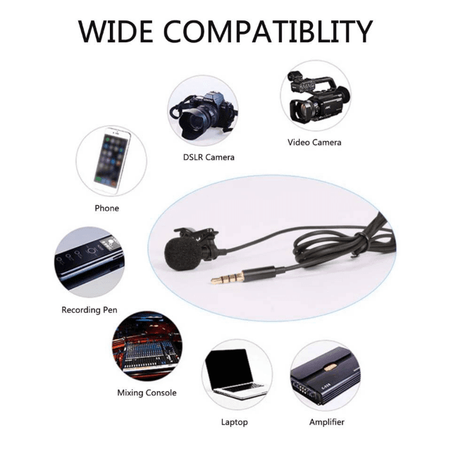 Lavalier Wired Microphone With 3.5mm Adapter