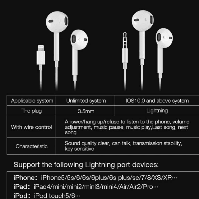 Lighting Earphone Wired Headphones HiFi Stereo Earbuds