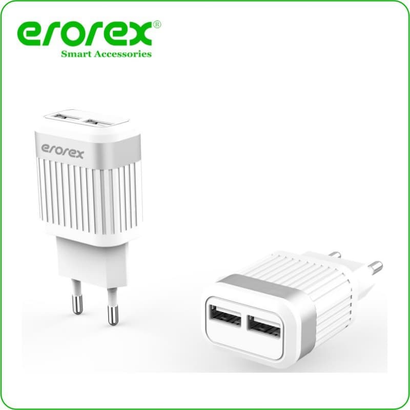 erorex RC-03 3.1A ultra Fast Charger 2 USB Ports
