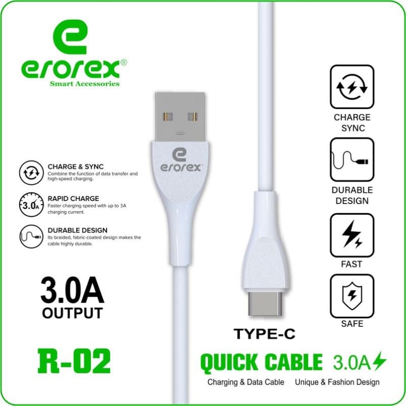 erorex Safe & Fast Charging Data Cable R-02