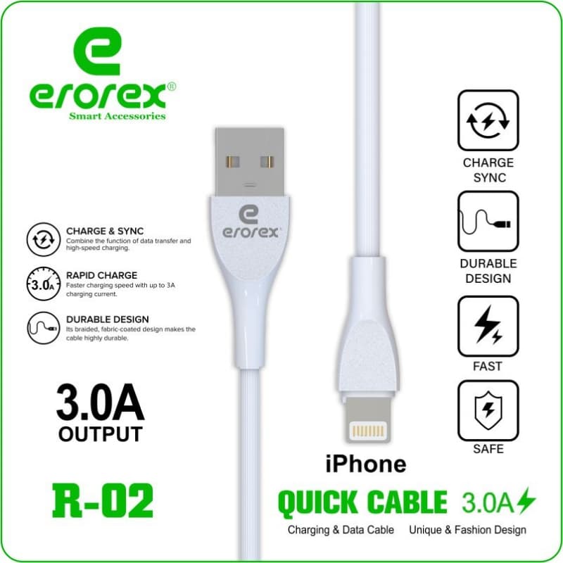 erorex Safe & Fast Charging Data Cable R-02