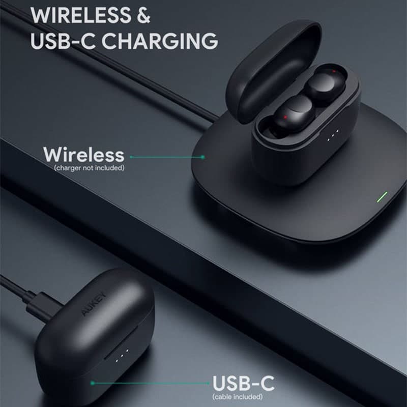 Aukey EP-T31 Wireless Charging Earbuds Elevation in-ear Detection Black