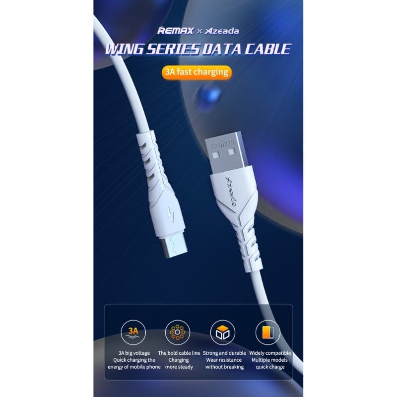 PRODA CABLE AZEADA WING SERIES FOR USB TYPE-C & LIGHTNING 3A WHITE