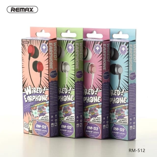 REMAX RM-512 Dynamic In Ear Wired Control Headphones Gaming Sports Earphone