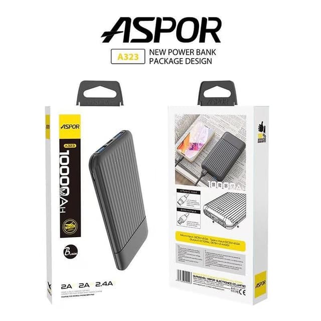 ASPOR 10000mAh 2.4A Fast Power Bank