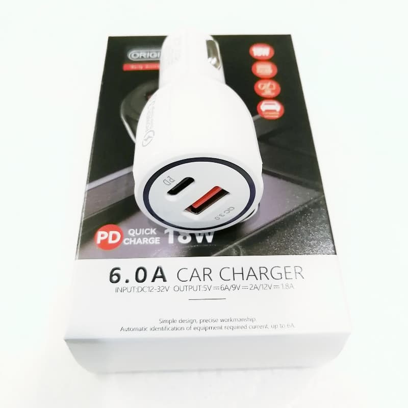 PD Quick Charger 18W 6.0A Car Charger