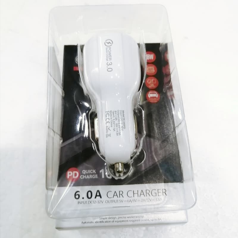 PD Quick Charger 18W 6.0A Car Charger