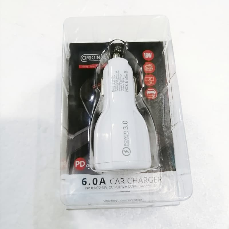 PD Quick Charger 18W 6.0A Car Charger
