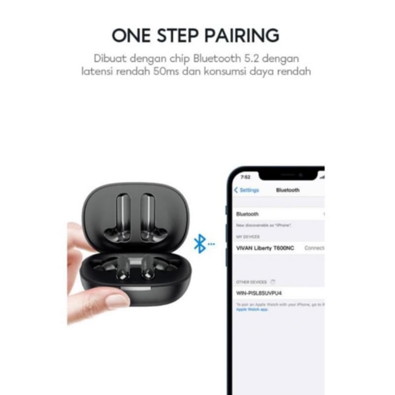 VIVAN Liberty T600NC Gaming Earbuds 45ms Ultra Low Latency Headphone Stereo