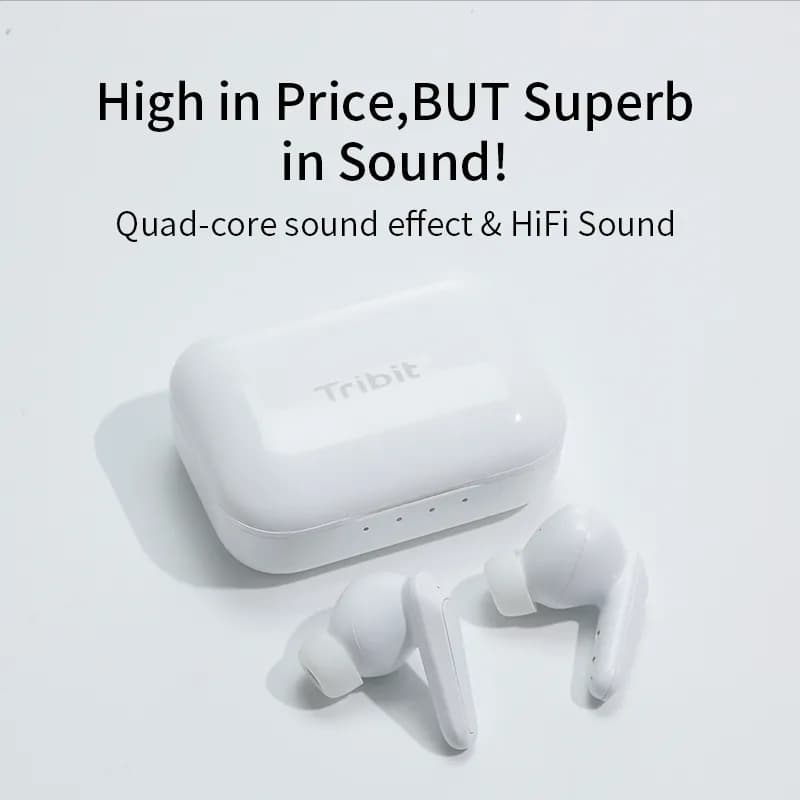 Tribit FlyBuds 5 TWS True Wireless Bluetooth Earbuds 36H Playtime HiFi Sound Bluetooth 5.0 Earphones Noise Cancelling