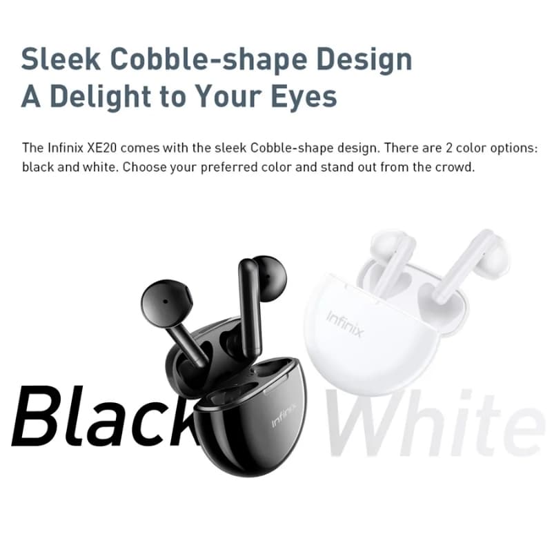 infinix XE20 TWS True Wireless Bluetooth Earphone 60ms super low latency Dual Microphone Calls 30Hrs battery life Global Version