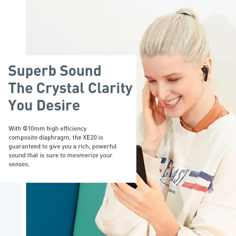 infinix XE20 TWS True Wireless Bluetooth Earphone 60ms super low latency Dual Microphone Calls 30Hrs battery life Global Version