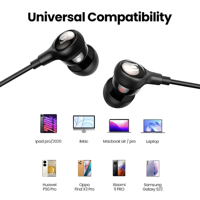 UGREEN Type-C Full Bass Wired In-Ear Earbuds with Microphone Noise Cancelling HiFi Stereo Audio Sound