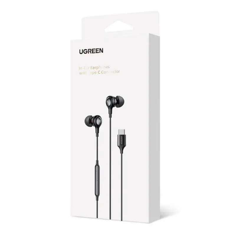 UGREEN Type-C Full Bass Wired In-Ear Earbuds with Microphone Noise Cancelling HiFi Stereo Audio Sound