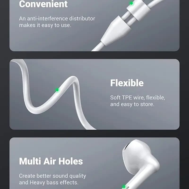 UGREEN Type-C Full Bass Wired Earbuds with Microphone Noise Cancelling HiFi Stereo Audio Sound