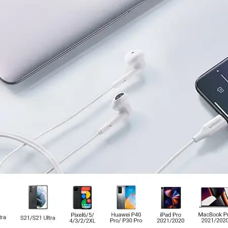 UGREEN Type-C Full Bass Wired Earbuds with Microphone Noise Cancelling HiFi Stereo Audio Sound