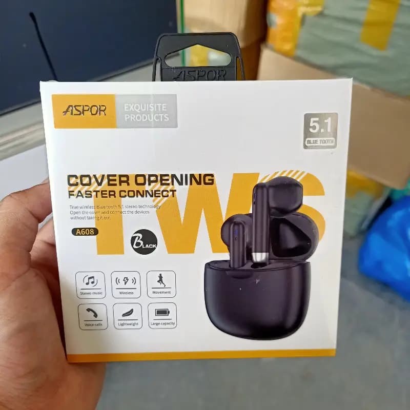 ASPOR A608 BT 5.1 New Style Extra Long Usage Time Tws Wireless Headphones Universal All Mobile Phone