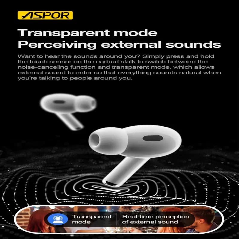 ASPOR A620 Earbuds Pro2 Tws Bluetooth Extra long Battery Backup
